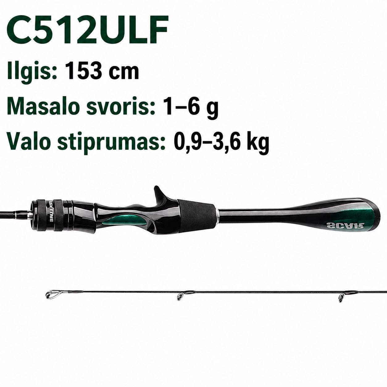 Ultra-Light anglies pluošto spiningas (1.68m / 1.80m)
